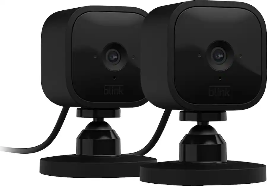 Blink - Mini - Compact indoor plug-in smart security camera, 1080p, night vision, motion detection, 2 way audio – 2 cam - White/black - Image 2